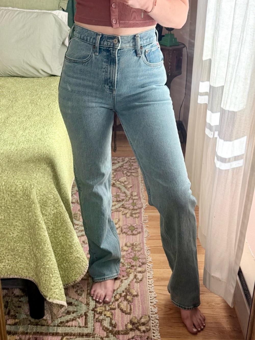 Abercrombie High-Rise 90s Relaxed Women's Jeans Size 25 Long Heart Embroidered
